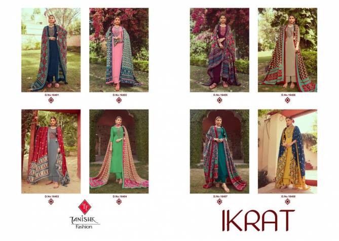 TANSIHK FASHION IKRAT Fancy Designer latest festive Wear Pure Jam Silk With Kashmiri Embroidery Neck Salwar Suit Collection